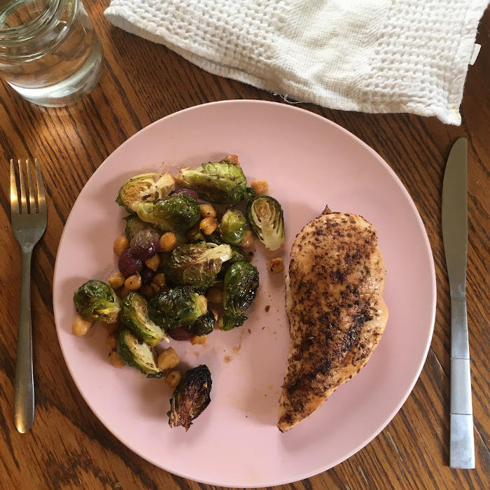 Chicken and brussel sprouts